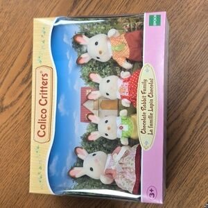 Calico Critters /Sylvanian Families Chocolate Rabbit Family NWT
